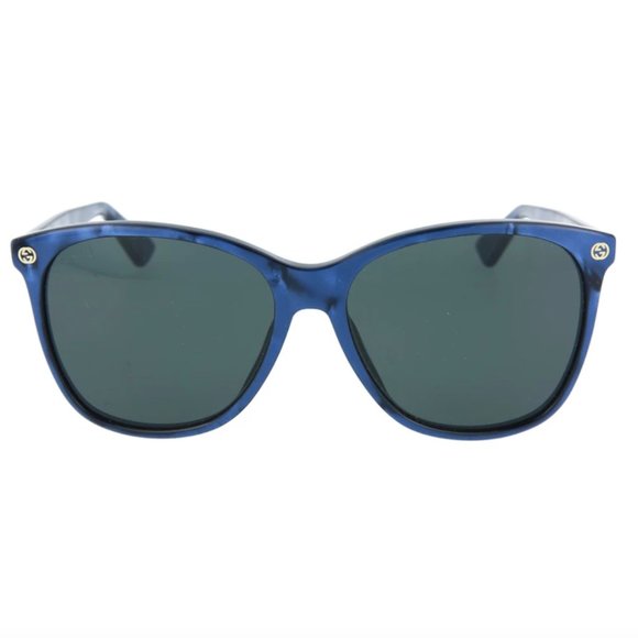 Rare! Gucci Blue Crystal Round Frame Sunglasses